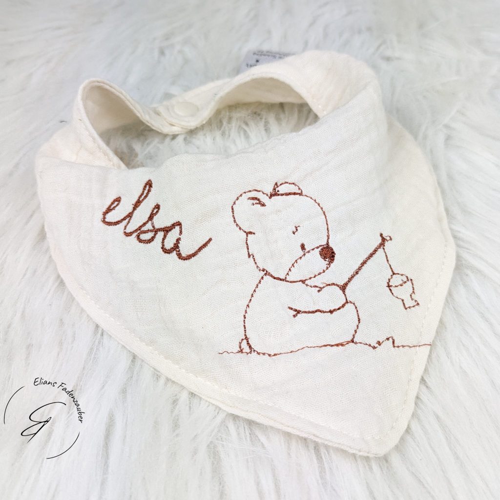Halstuch aus musselin mit Druckknopf, personalisiert