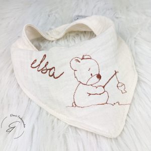 Halstuch aus musselin mit Druckknopf, personalisiert