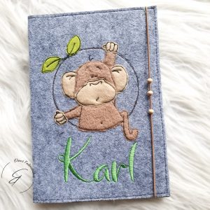 U-Heft Hülle Affe oder personalisiert mit Wunschmotiv und Namen