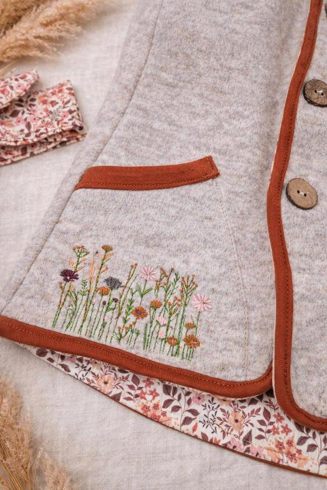 Frühlingsset Weste, Tuch und Stirnband in Wunschgröße – Bild 5